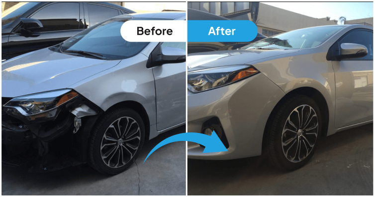 Before and after collision repair 2