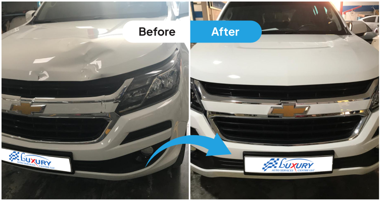 Before and after collision repair 3
