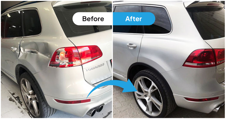 Before and after collision repair 4