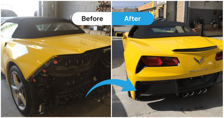 Before and after collision repair 5